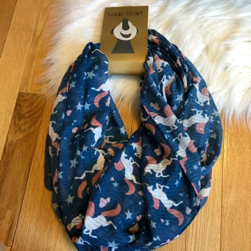 Unicorn Themed Infinity Loop Scarf